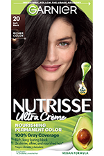Soft Black Hair Color Nutrisse Ultra creme Nourishing permanent color Gray Coverage - Garnier